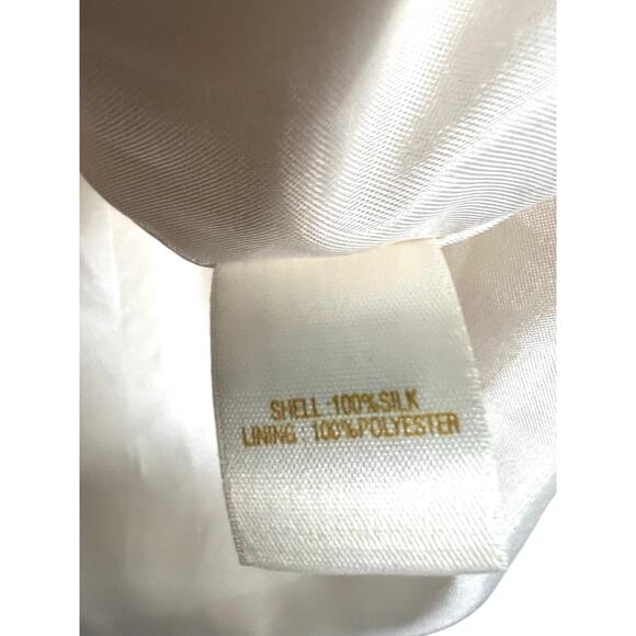 Kate Spade Top Sz 8 Silk Cream Ruffle Sleeveless Ivory Blouse Office Retro Scoop - Picture 5 of 6